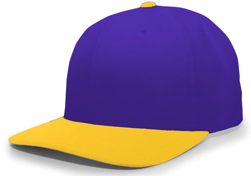 Pacific Headwear Pro-Wool Hook-And-Loop Adjustable Cap (705W), Color 'PurpleGold'